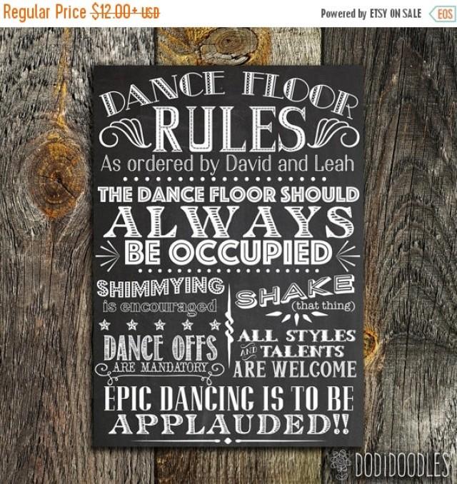 70 Off Thru 2 6 Printable Custom Wedding Sign Dance Floor Rules