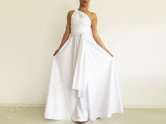 Wedding Dress White Convertible Maxi ...