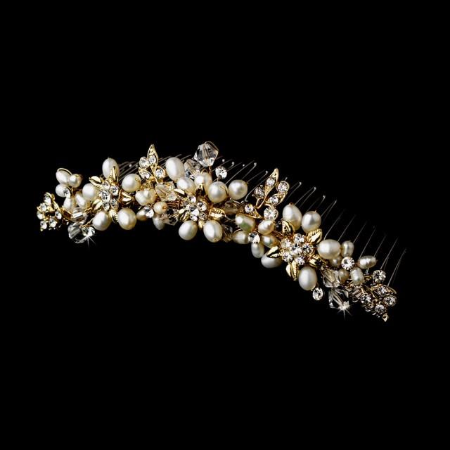 gold pearl bridal hair accessories