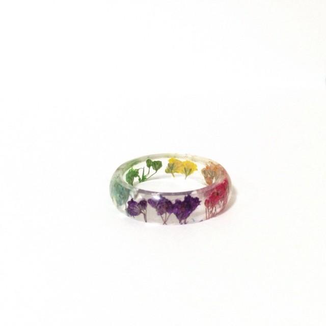 Pressed Flower Resin Jewelry Real Flower Ring Resin Ring Made With