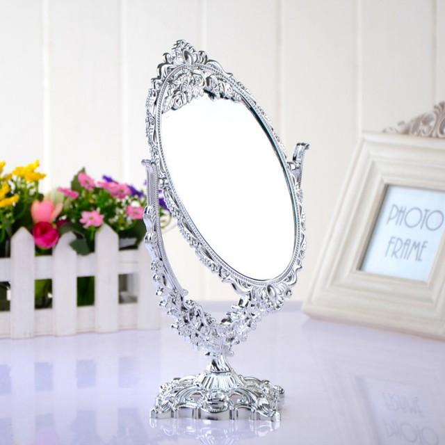 Vintage Silver Baroque Mirror Ornate Table Mirror Silver Wedding