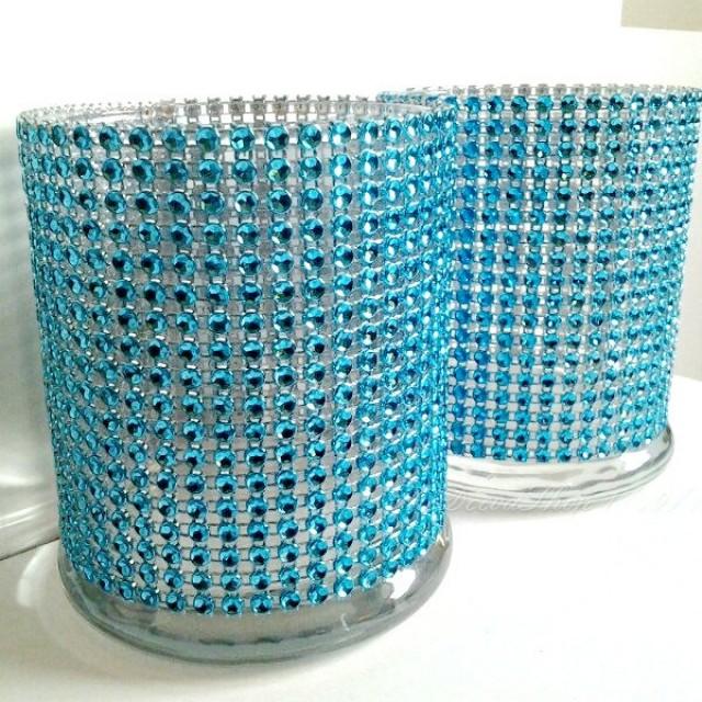 Cylinder Vase Cocktail Hour / Bar Vases Lot Turquoise Teal Bling