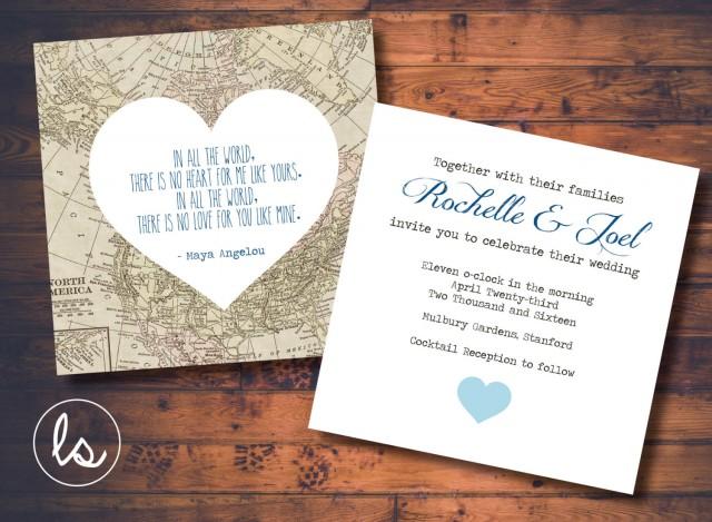 DIY PRINTABLE ~ Vintage Map ~ Map Wedding Invitation ~ Destination ...