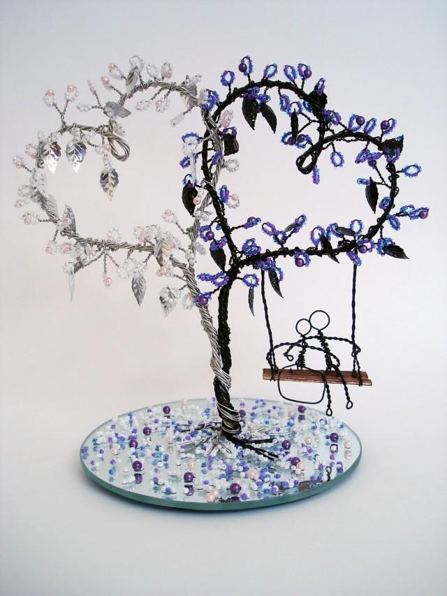 Double Heart Wire Art Tree Wedding Decoration Cake