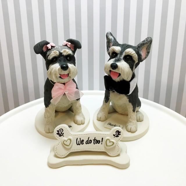 5" Mini Schnauzer Cake Toppers, We Do Too! Boneshaped 5" Mini Schnauzer Cake Toppers, We Do Too! Boneshaped