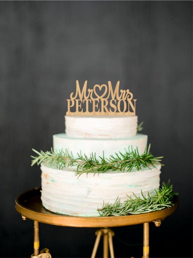 Last Name Topper Personalized Wood Cake Topper Custom Wedding Topper Mr And Mrs Wedding Topper