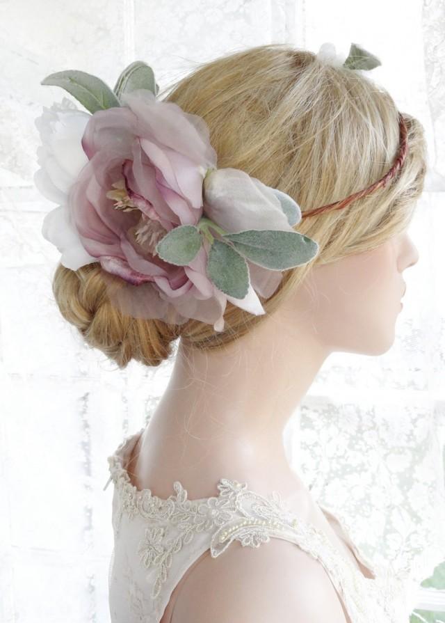 Large Flower Crown, Wedding Headpiece, Lavender Flower Crown, Bridal