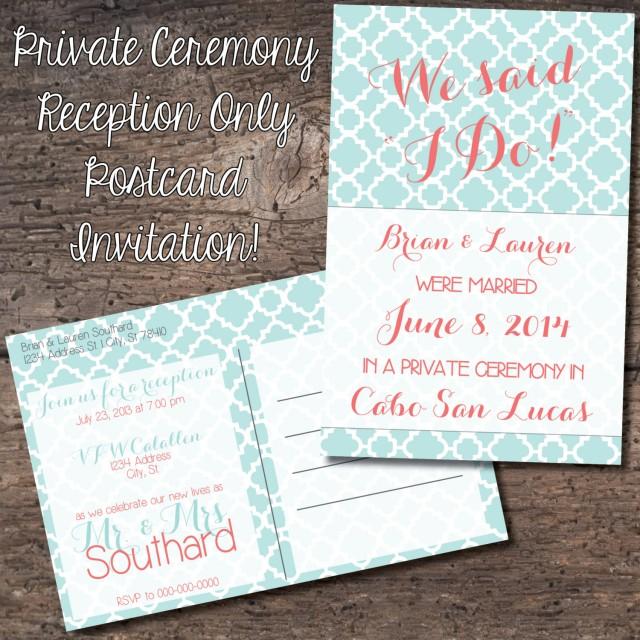 4x6 Postcard Reception Only Invitation Eloped Reception Only