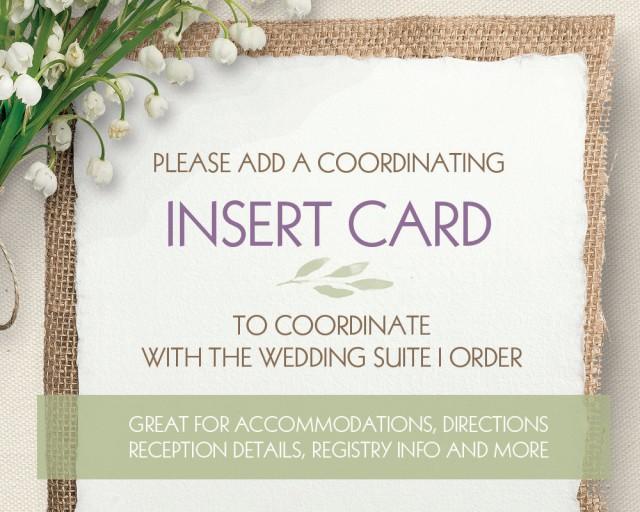 ADD ON Wedding Insert Cards Flat Directions