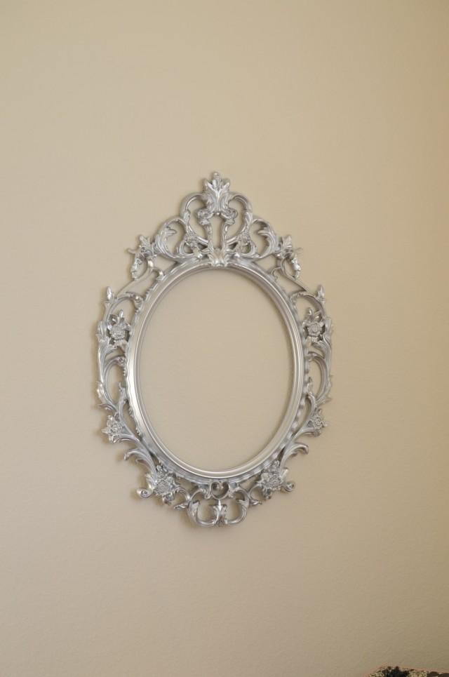 Silver Baroque FramePhoto Booth Prop Silver Large Oval Ornate Wedding