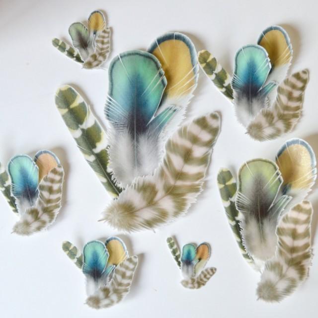 Edible Boho Feathers Natural Art Deco Wedding Cake