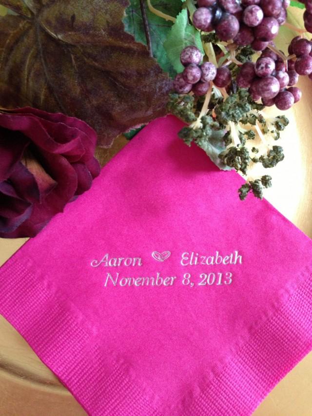 50 Personalized Cocktail Monogram Beverage Napkins Wedding Party Bar