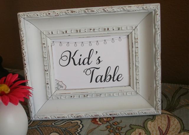 Kid S Table Wedding Sign Kids Activity Table Reception Signs 5x7