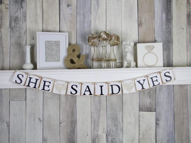 Engagement Party Banner Engagement Party Idea She Said Yes Banner Bridal Shower Banner Hens