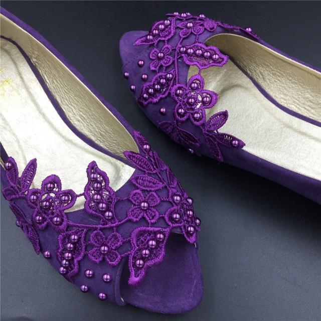 purple peep toe shoes