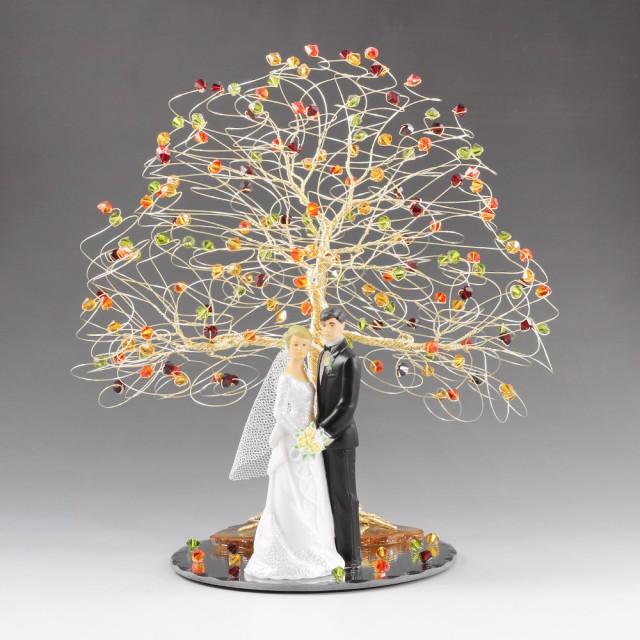 Fall Wedding Cake Topper 8 X 9 In Genuine Swarovski Crystal