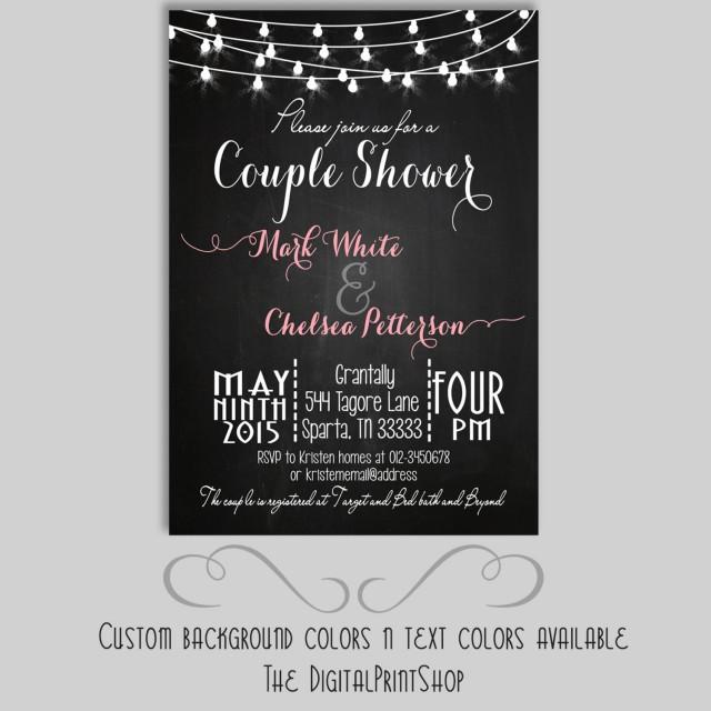 Rustic Chalkboard Couples Shower Bridal Shower Invite Chalkboard