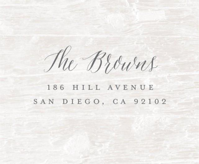 Return Address Stamp, Wood Handled Rubber Stamp, Calligraphy Stamp