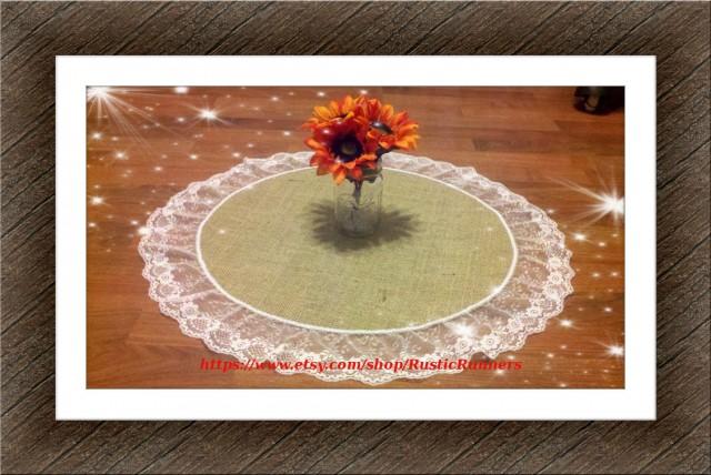 burlap circles for centerpieces