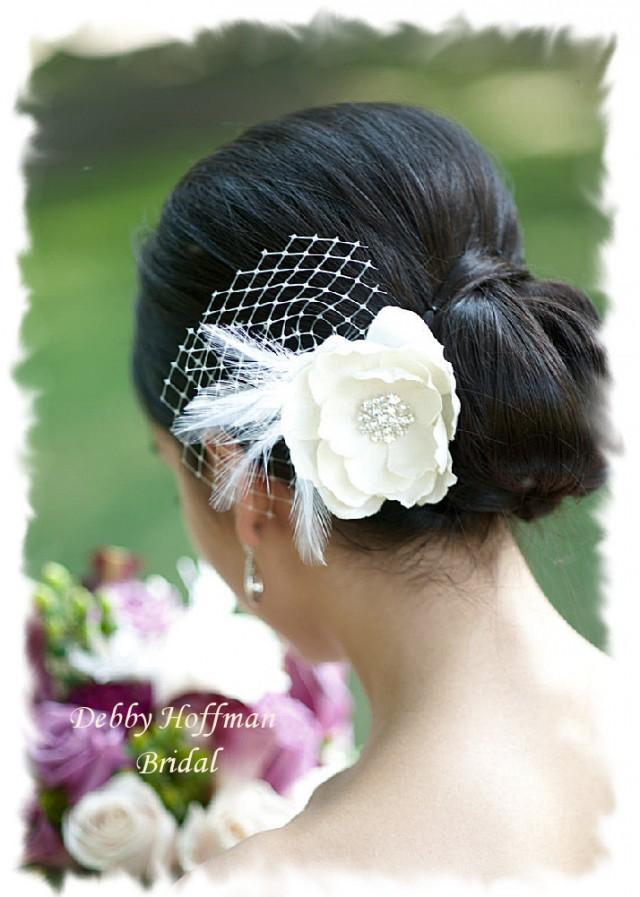 Ivory Magnolia Bridal Flower Hair Clip, Wedding Flower Hair Comb, Wedding Flower Headpiece With