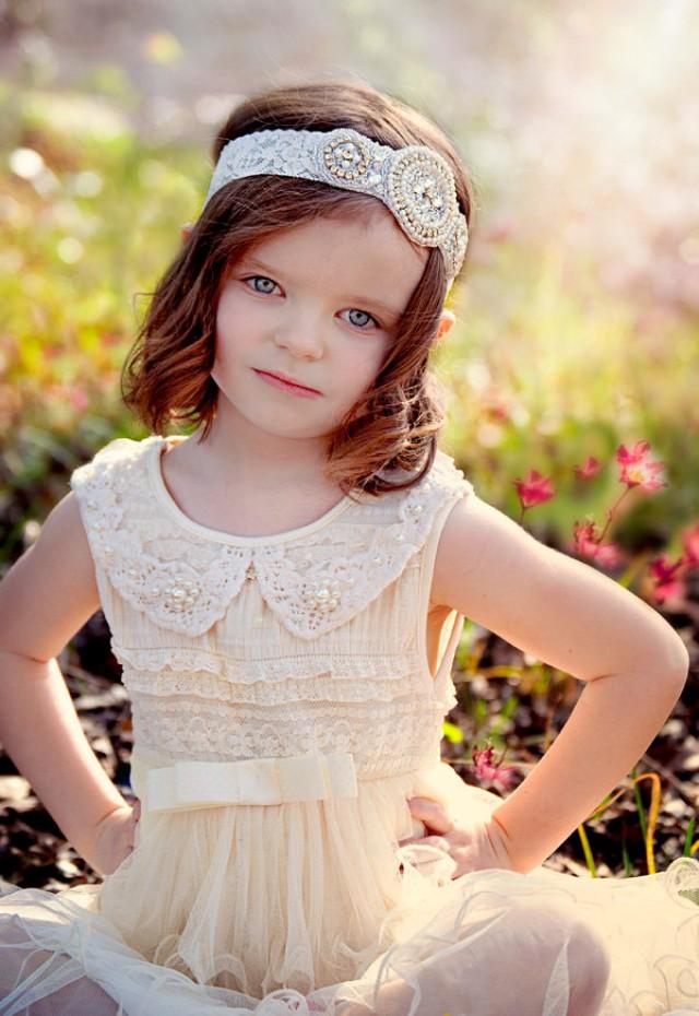 Bridal Headband, Flower Girl Headband, Crystal Headband, Gatsby