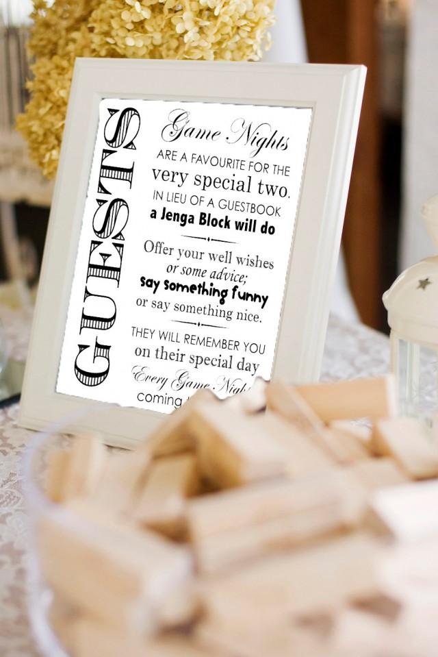 Printable Jenga Guestbook Sign Wedding Guestbook, Engagement Party