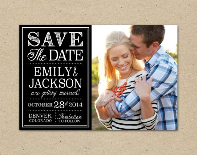 Photo Save The Date Template Typography Classic Newsprint Postcard Printable Country Save The Date Postcard Templates 2