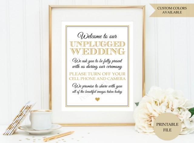 Unplugged Wedding Sign (PRINTABLE FILE) - Unplugged Ceremony Sign ...