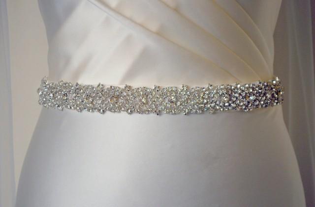 Crystal Wedding Dress Belt Bridal Sash Rhinestone Diamante Trim Beaded Waistband 