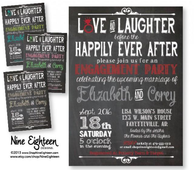 Love And Laughter Before Happily Ever After Engagement Party Invitation Custom Printable Pdf 7679