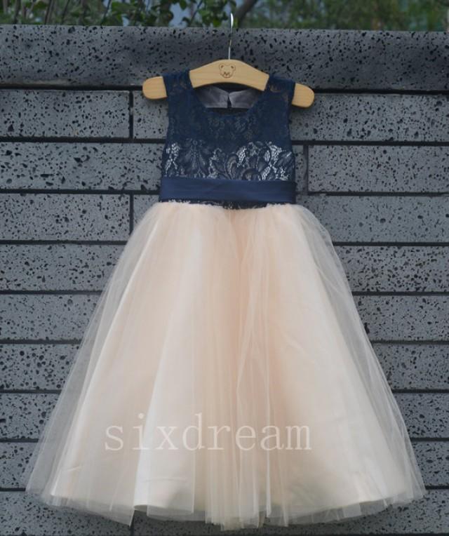 navy blue and champagne dress