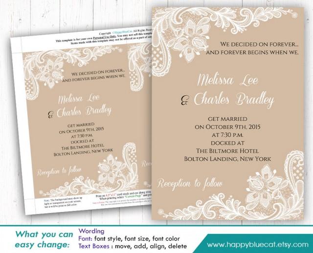 DiY Printable Wedding Invitation Template - Instant ...