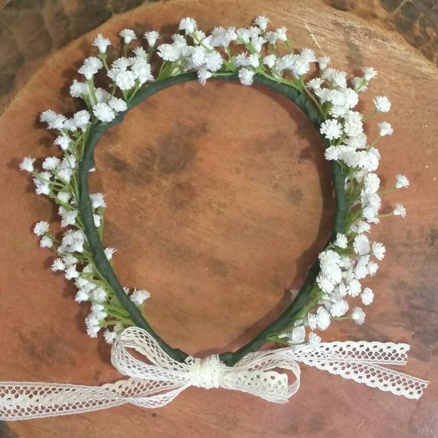 Baby's Breath Crown * Babys Breath Flower Girl Crown * Handmade White