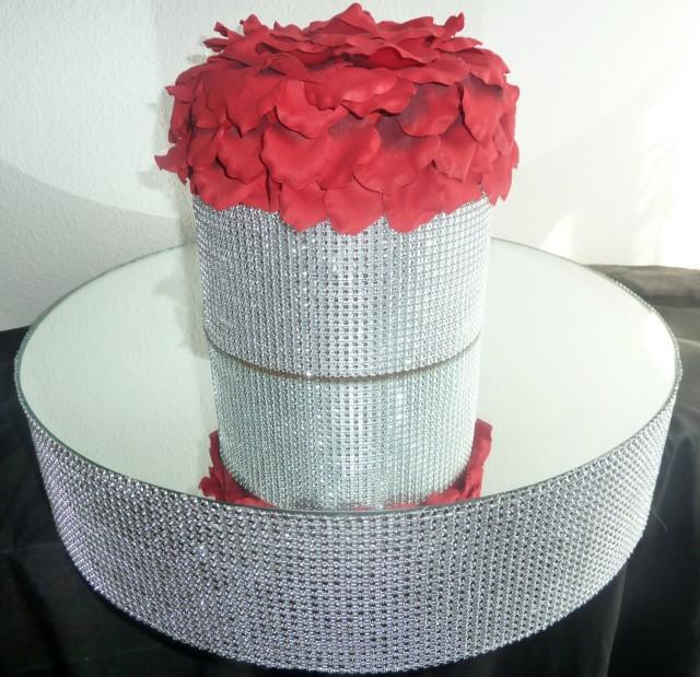 12 14 Or 16 Round Silver Mirror Summer Wedding Cake Stand Faux