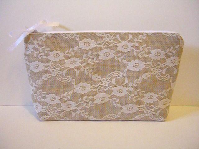 Burlap And Lace Clutch Bag Bridal - Burlap Makeup Bag Burlap And Lace Clutch Bag Bridal - Burlap Makeup Bag
