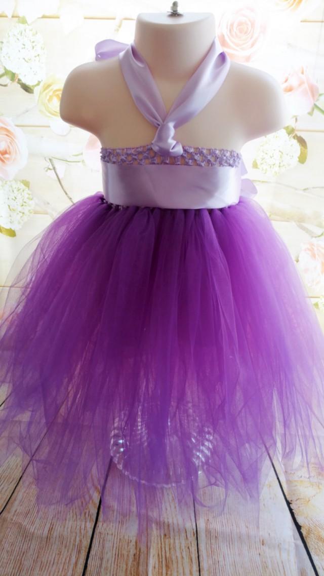 Purple Flower Girl DressBaby Tutu DressToddler Purple Tutu Dress