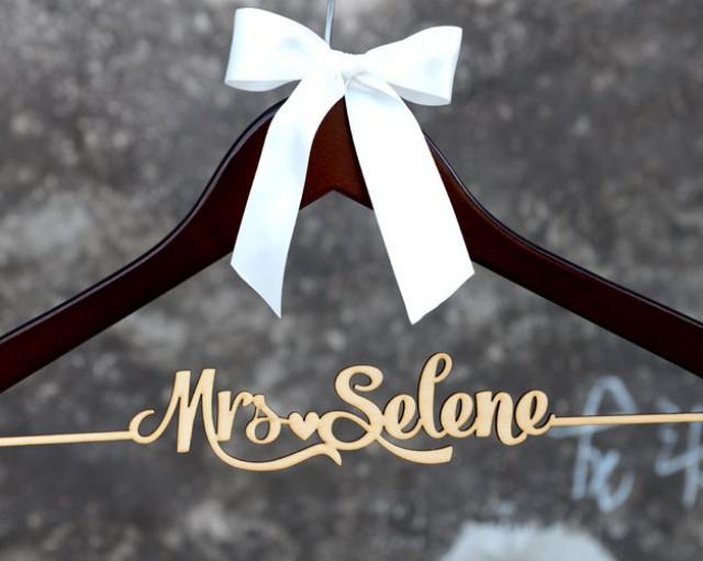 Personalized Rustic Wedding Dress Hanger, Newtech Bride Bridesmaid