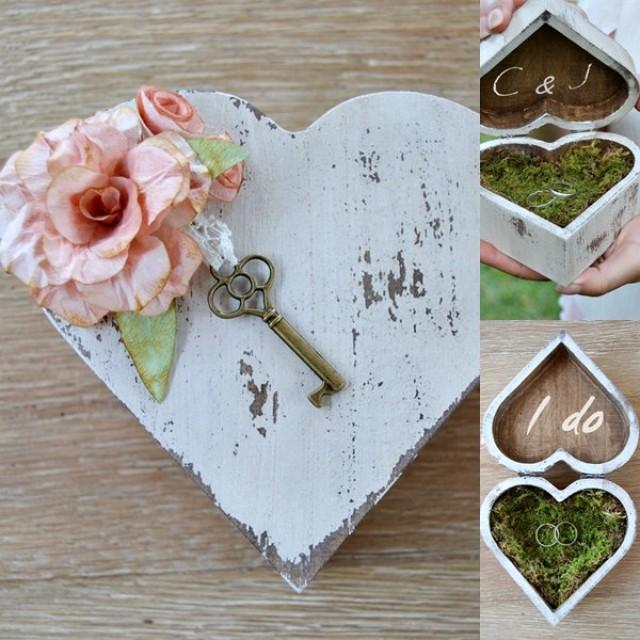 Original Wooden Heart Box Carrier Alliances . Heart Wedding Rings Paper