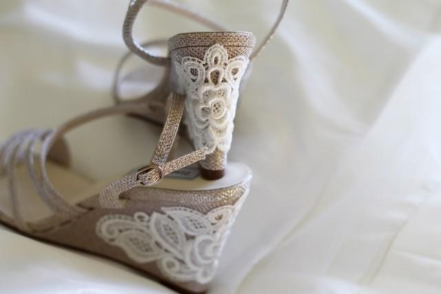 gold wedge sandals for wedding