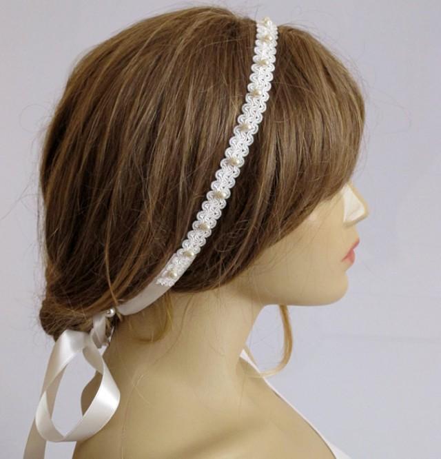 Bridal Headband Wedding Hairband Pearl Head Band Bridal Hair Accessory Lace Wedding 1810