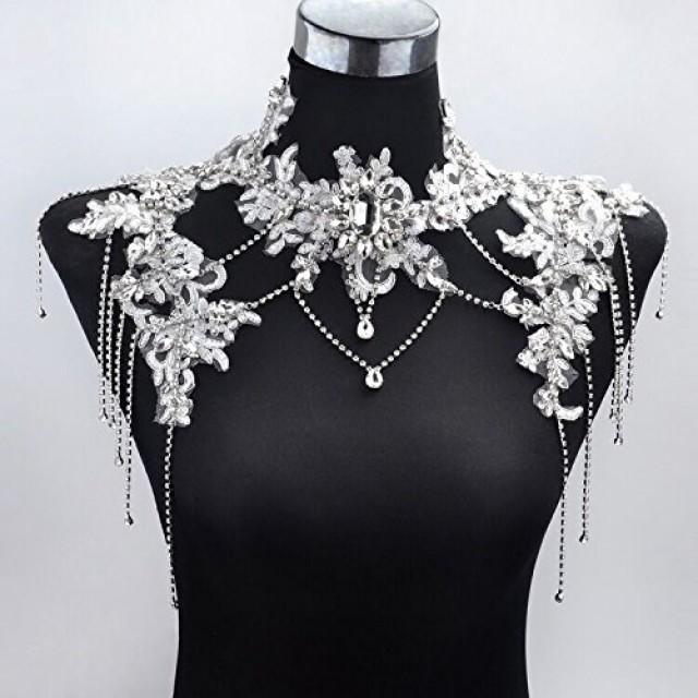 Wedding Crystal Rhinestone Tassel Lace Shoulder Chain Strap 2470822