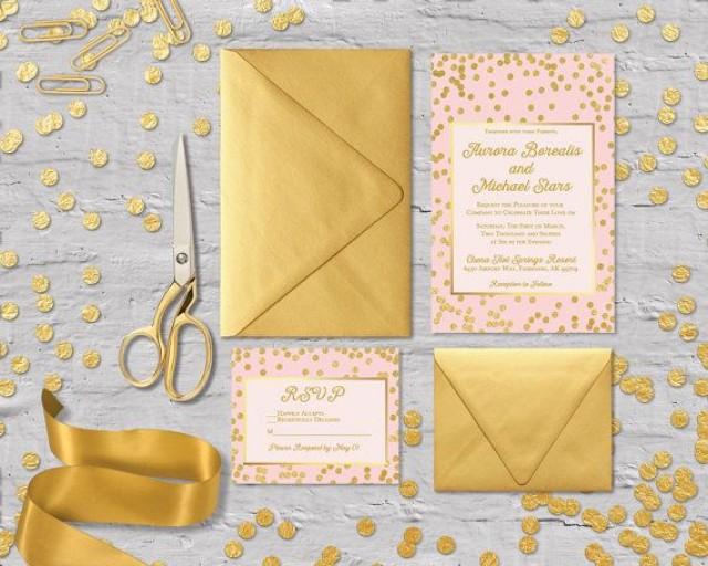 Blush And Gold Wedding Invitations - PRINTED #2471726 - Weddbook