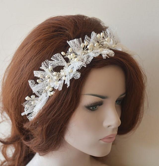Wedding Hair Vine, Wedding Lace Headband, Lace Bridal Headband, Bridal