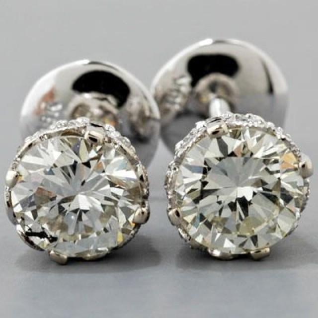 estate diamond stud earrings