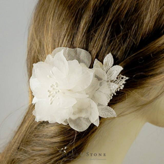 Pure Silk Bridal HairPiece Wedding Fascinator, Wedding Hairpiece