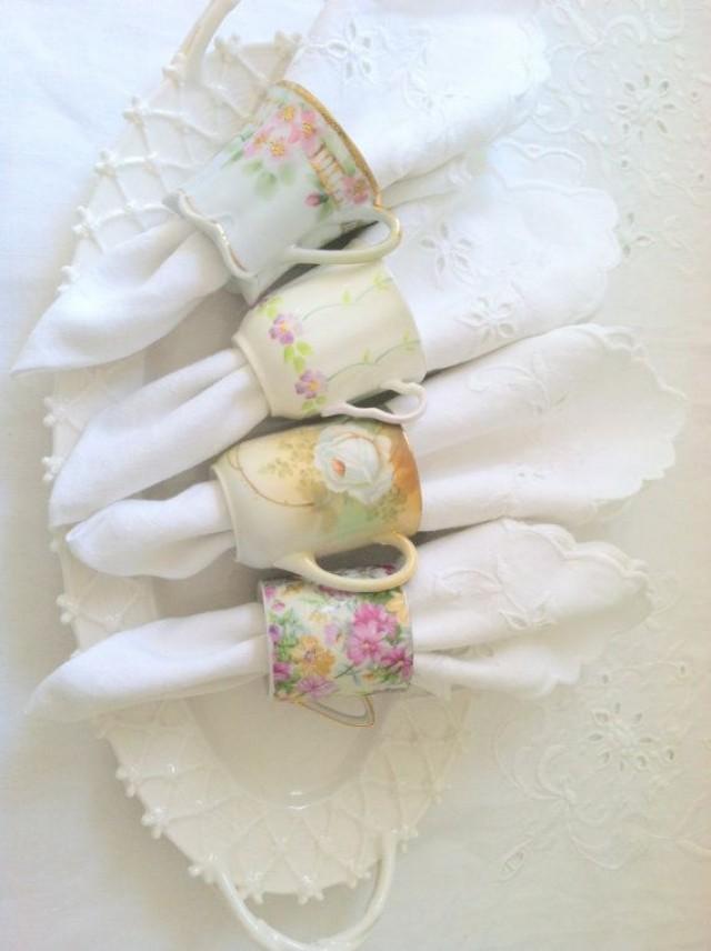 Napkin Rings Downton Abbey Inspired Vintage Demitasse Bone
