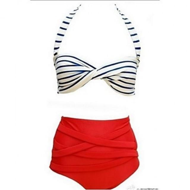 Anny Women's Pushup/Wireless High Rise/Color Block Bandeau Bikinis