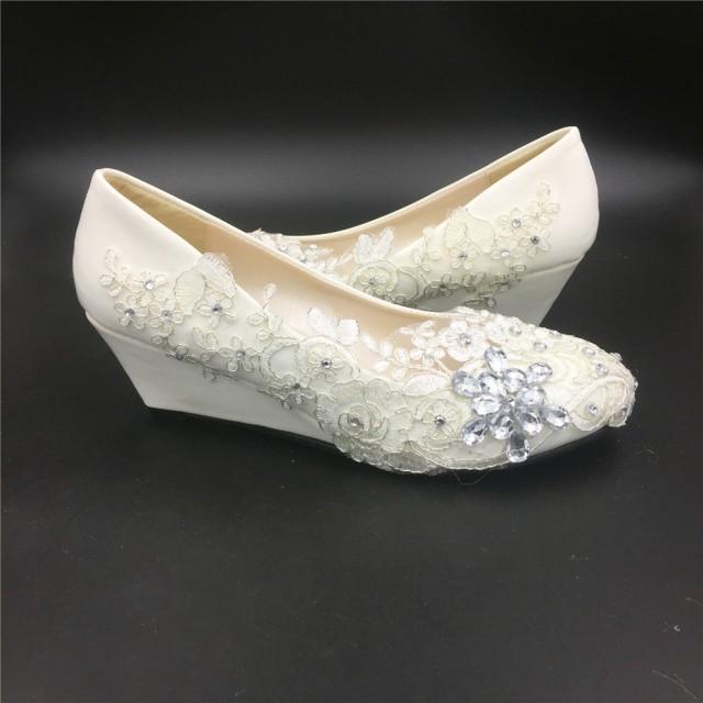 white low wedge shoes