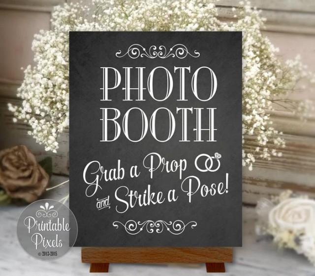 photo booth sign chalkboard printable wedding party instant download ready to print pho3c