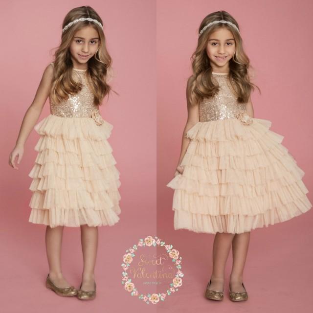 gold sequin girl dress